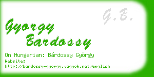 gyorgy bardossy business card