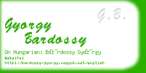 gyorgy bardossy business card